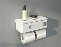 ELOQUENCE Shelf & drawer with double toilet paper holder
