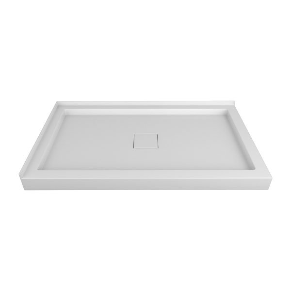 DOUBLE THRESHOLD SQUARE CENTER DRAIN Shower Base (SBDTSD)