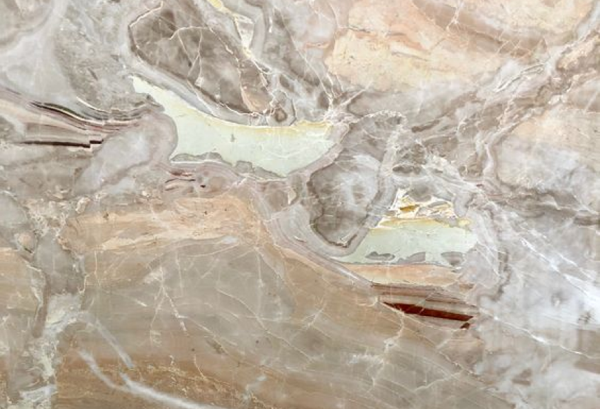 Intricate Breccia marble pattern, showcasing its unique qualities among types of marble countertops.